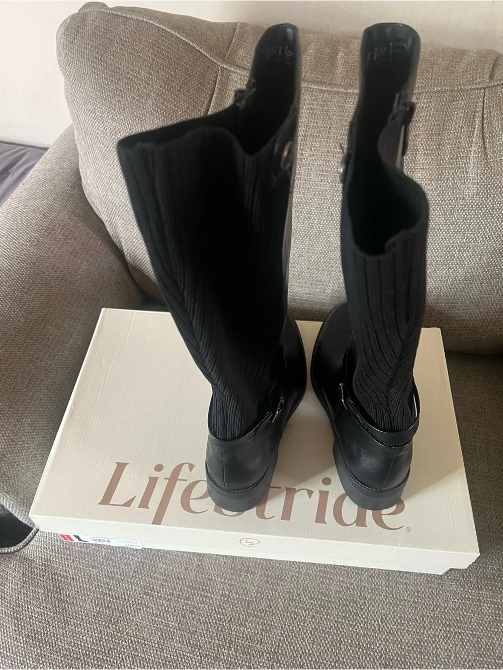 LifeStride Black Over-the-Knee Stretch Boots